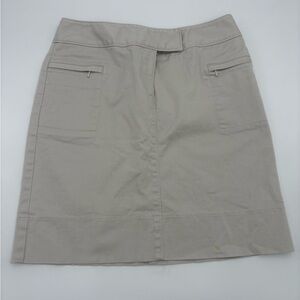 LOFT Beige A-Line Stretch Mini Skirt